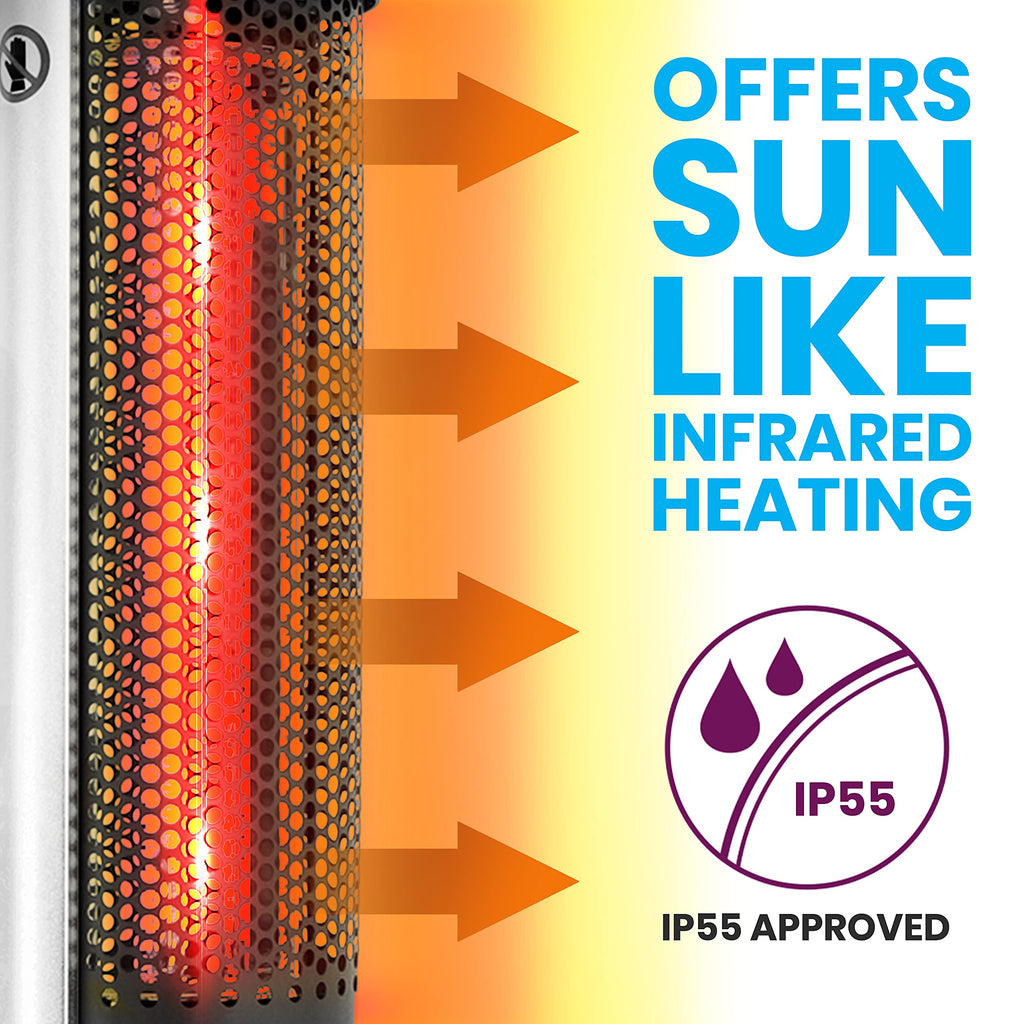 Infrared Patio Heater, Electric Patio Heater for Indoor/Outdoor Use, Portable Table Heater with Remote Control, 1500
