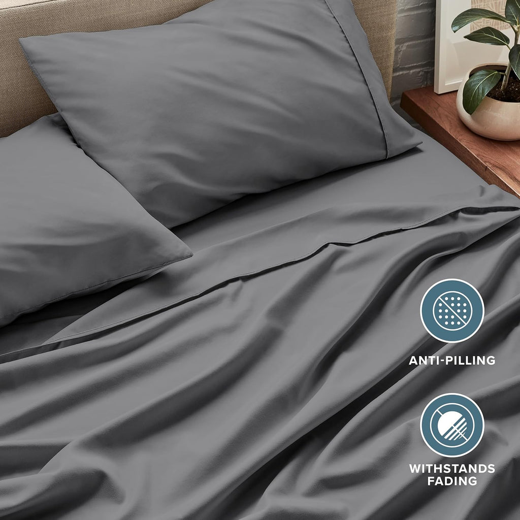 King Sheet Set - 1800 Ultra-Soft Microfiber King Bed Sheets - Double Brushed - Deep Pockets - Easy Fit - 4 Piece Set