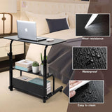 Adjustable Height Mobile Computer Desk for Small Space Rolling Writing with Wheels Corner Home Office Study Portable