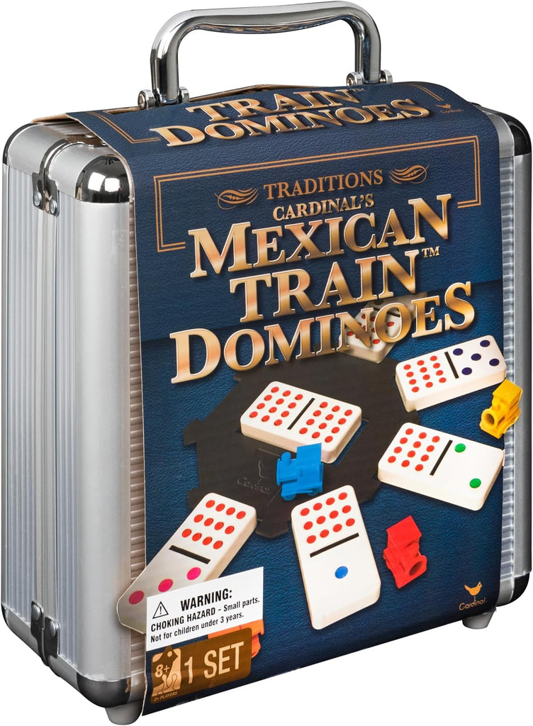 Mexican Train Dominoes Set in Metal Case Classic Game