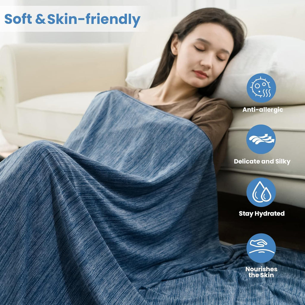 Cooling Blanket for Hot Sleepers - Soft & Lightweight Summer Cold Blanket for Night Sweats | Perfect for Bed, Couch