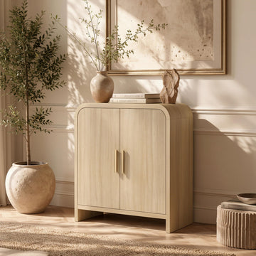 33.43" Modern Buffet Cabinet with Storage, Curved 2-Door Sideboard