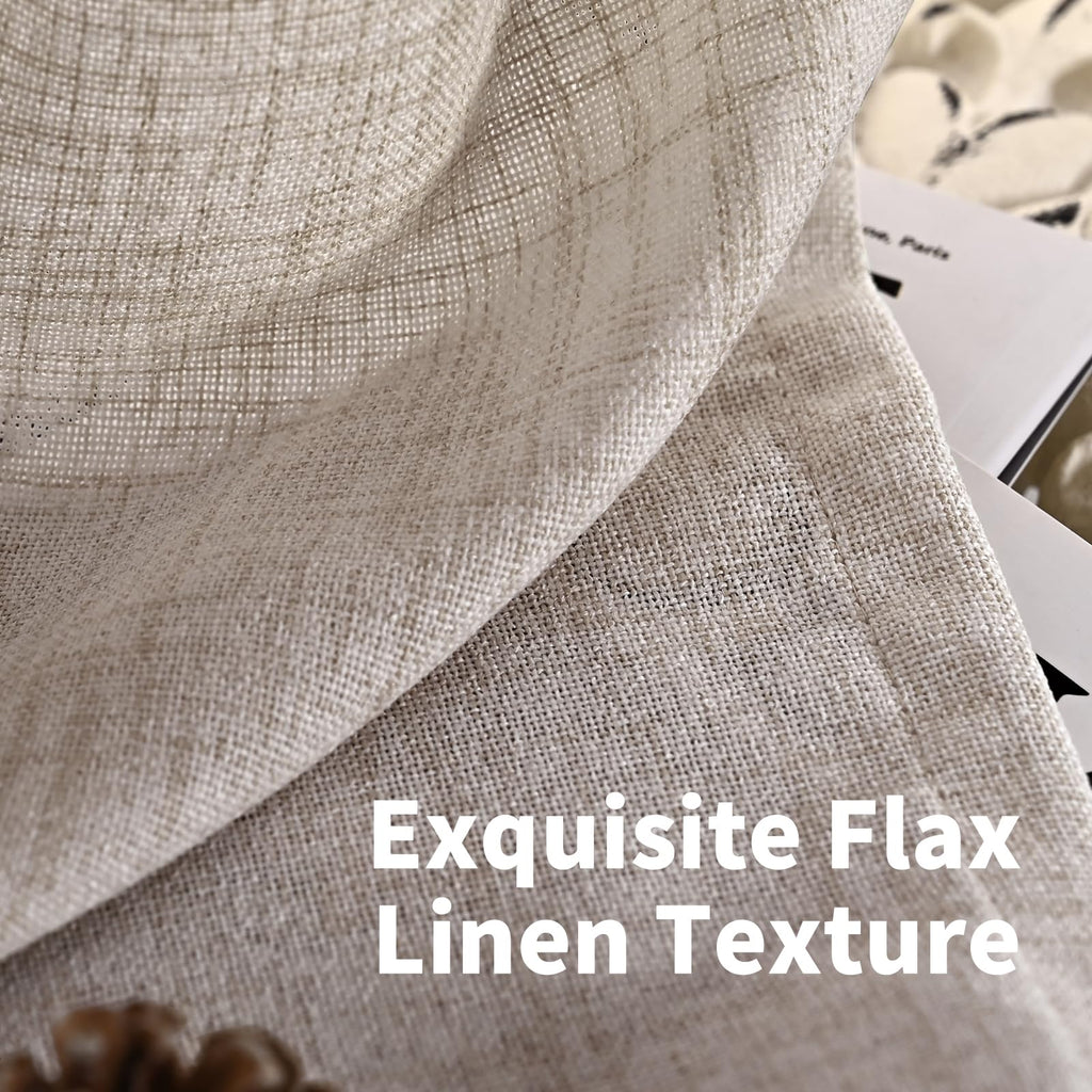 Natural Linen Curtains 72 Inch Long 2 Panels