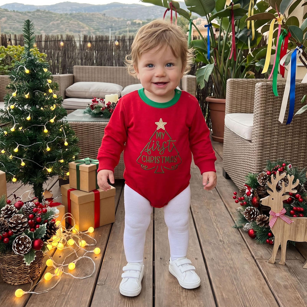 Baby Girl Christmas Outfit Velvet Bow Bubble Romper Onesie