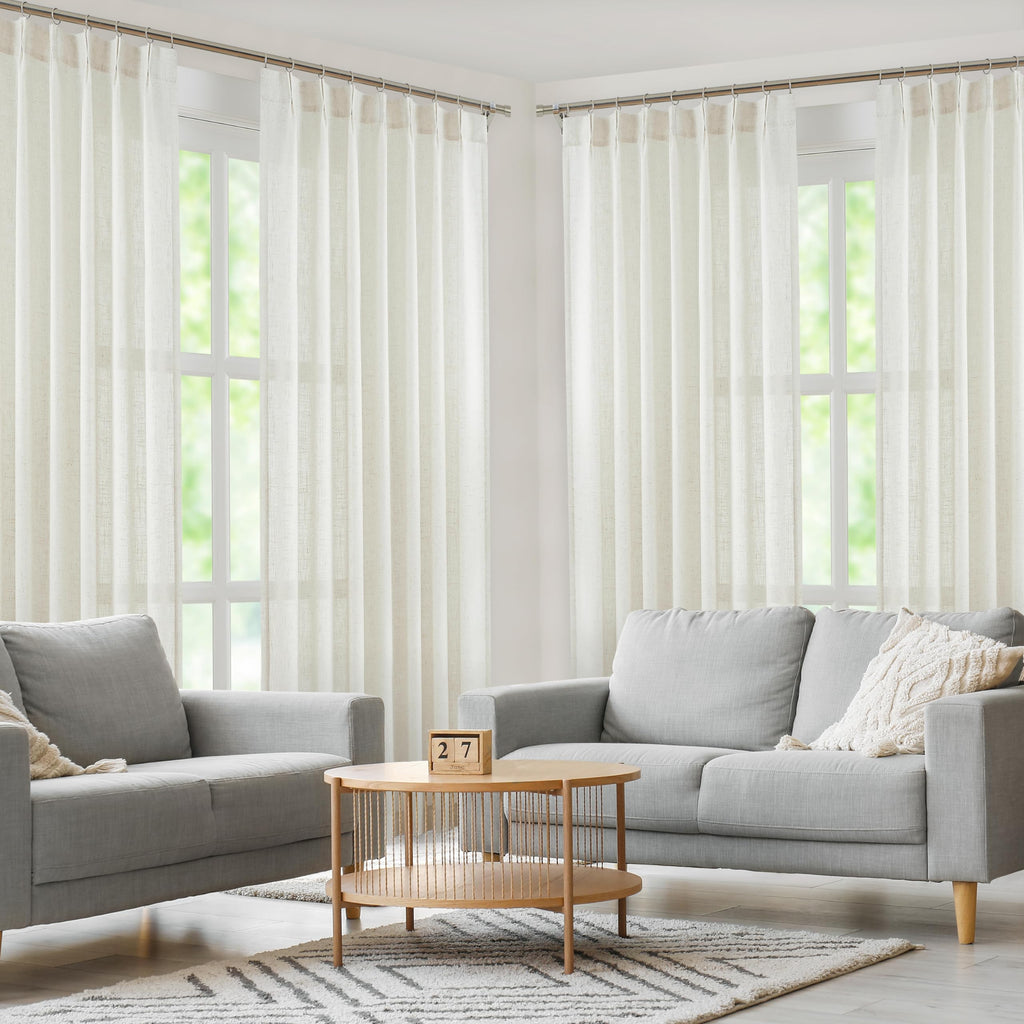 Bailey Linen Pinch Pleat Light Filtering Curtains 84 Inches Long