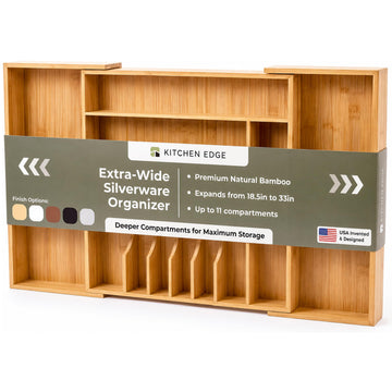 Silverware & Utensil Drawer Organizer, 18.5-33 in, Bamboo