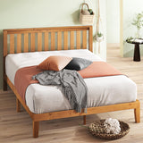 Alexia Wood Platform Bed Frame with headboard, Solid Wood Foundation with Wood Slat Support, No Box Spring Needed