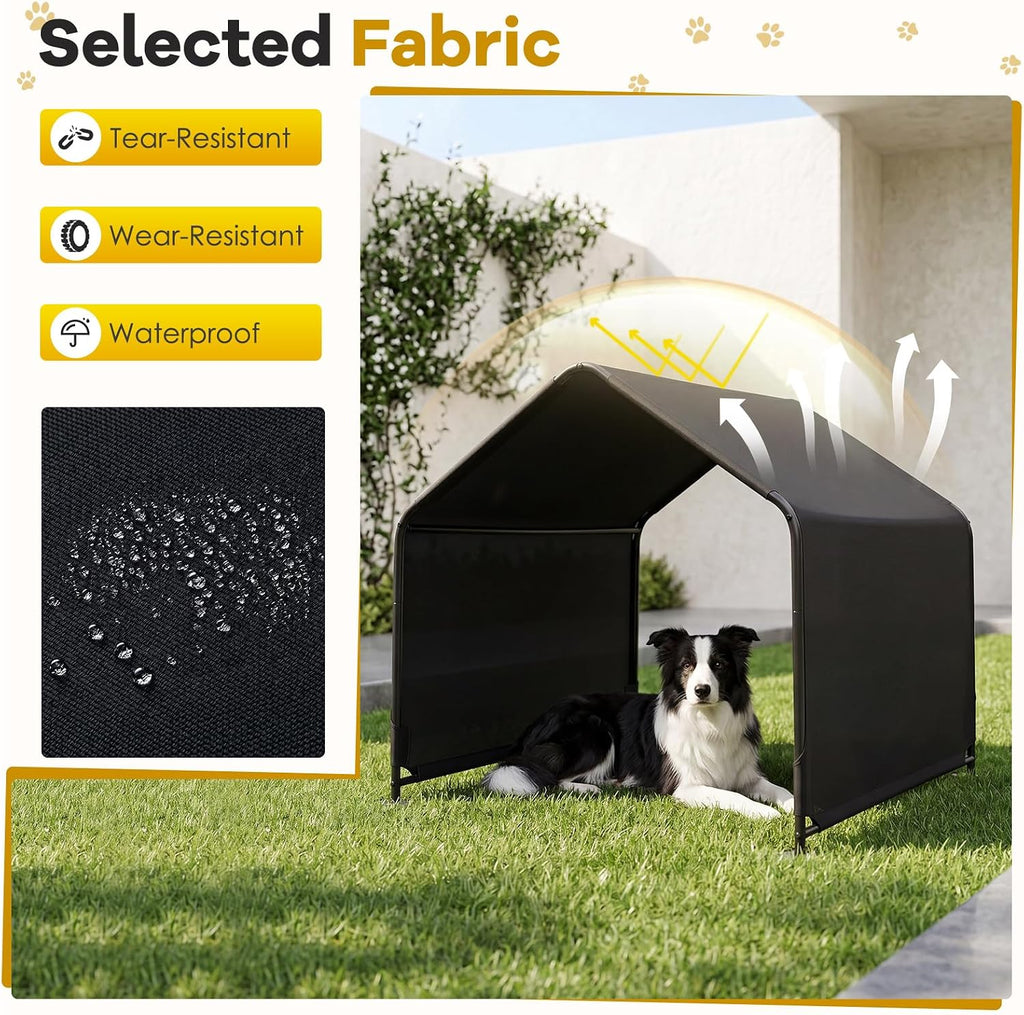 Outdoor Dog Shade Shelter with Waterproof Canopy, 4.2'x3.9'x3.5'