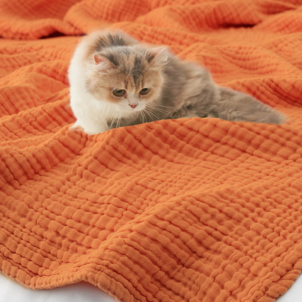 100% Cotton Muslin Throw Blanket 70 x 80 Summer Gauze for Adult