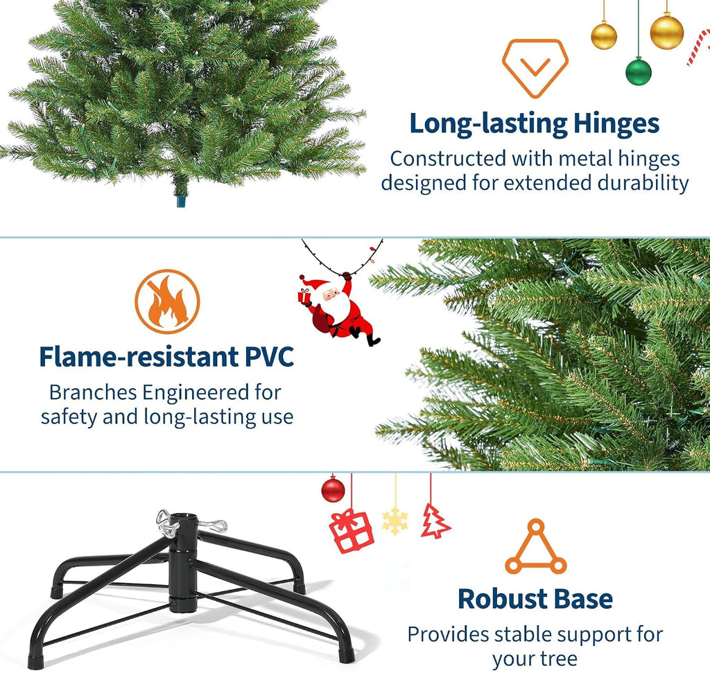 9ft Prelit Fraser Fir Slim Artificial Christmas Tree with RGBW Light