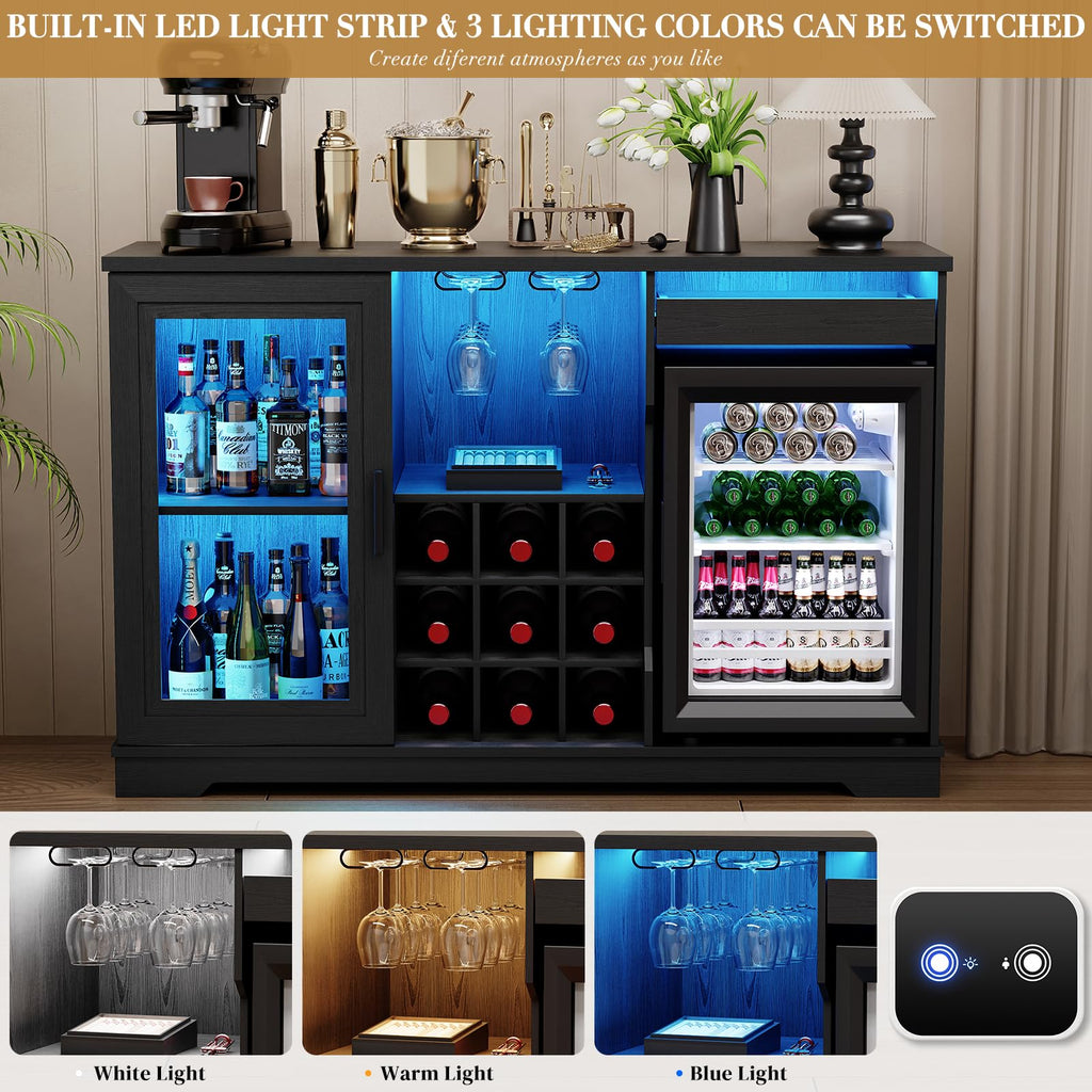 Large Coffee Bar Cabinet with Fridge (Fridge Included)