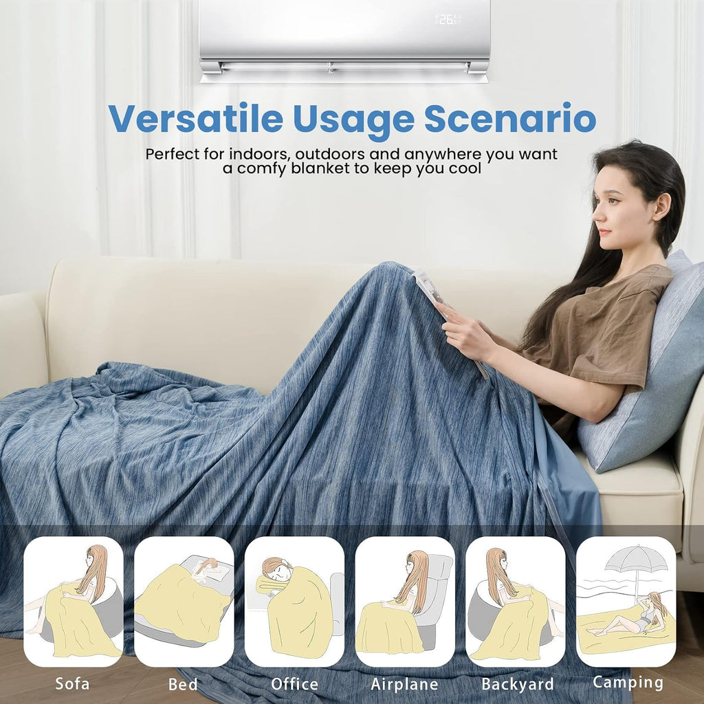 Cooling Blanket for Hot Sleepers - Soft & Lightweight Summer Cold Blanket for Night Sweats | Perfect for Bed, Couch