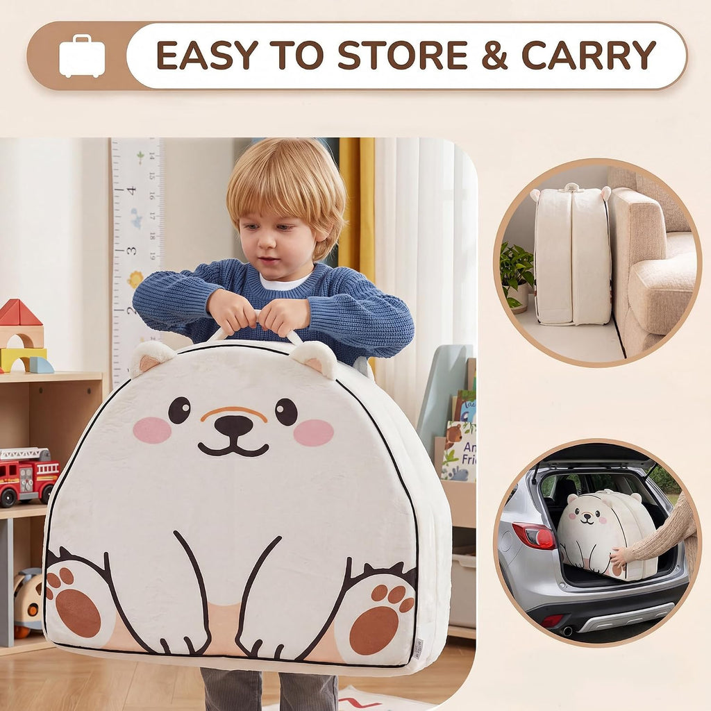 Portable Toddler Bed Folding Toddlers Floor Beds for Kids/Twins Foldable Travel Bed for Baby Extra-Roomy Toddler Bed