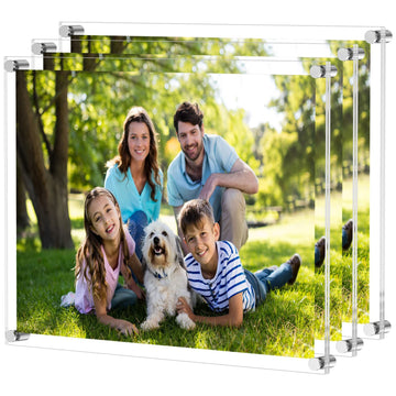 16x20 Clear Acrylic Picture Frame Floating Wall Mount 3 Pack