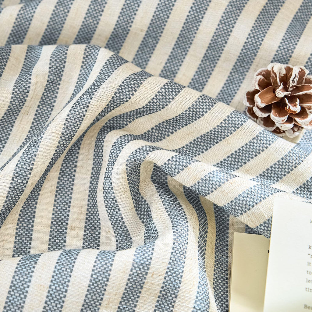 100% Blackout Blue Striped Curtains Bedroom