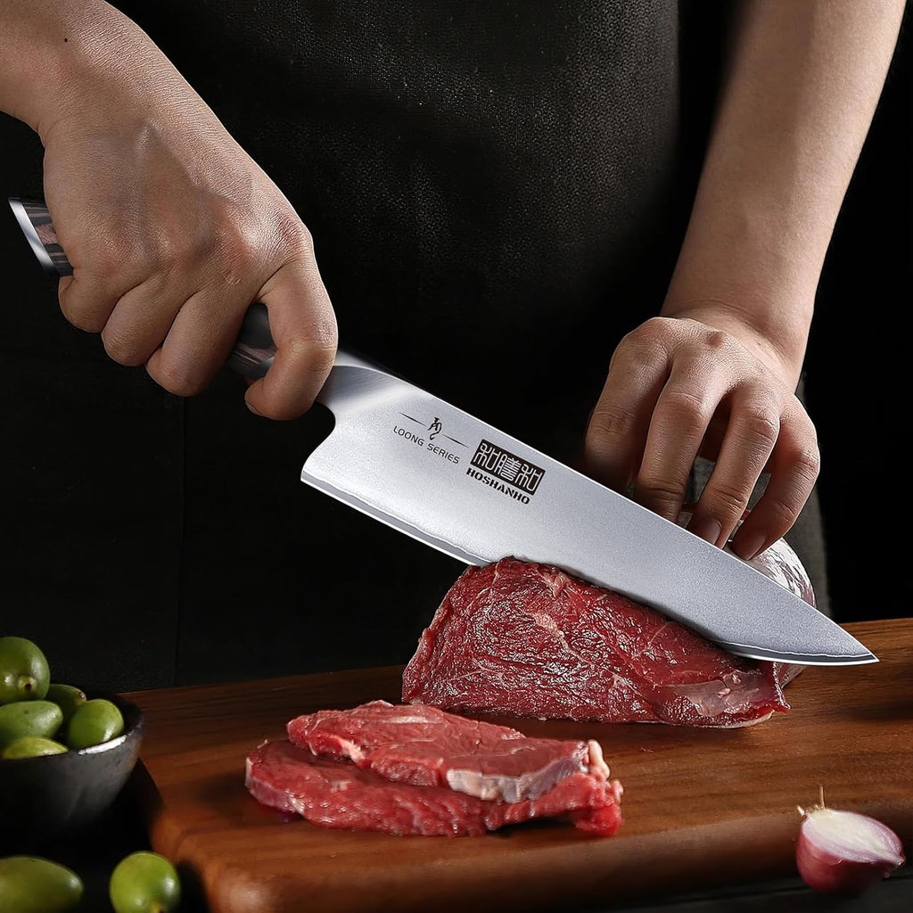 7PCS Kitchen Knife Set, Japanese Magnetic Knife Block Set | Ultra Sharp Japanese High Carbon Stainless Steel Chef