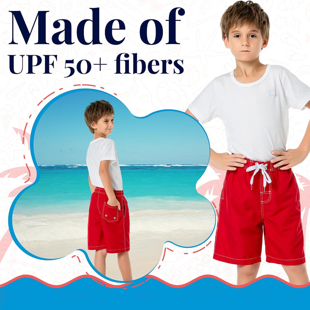 Boys Swim Trunks - Quick-Dry, Comfortable, /6 to 18/ Fun Patterns, Durable Design Boys Bathing Suit