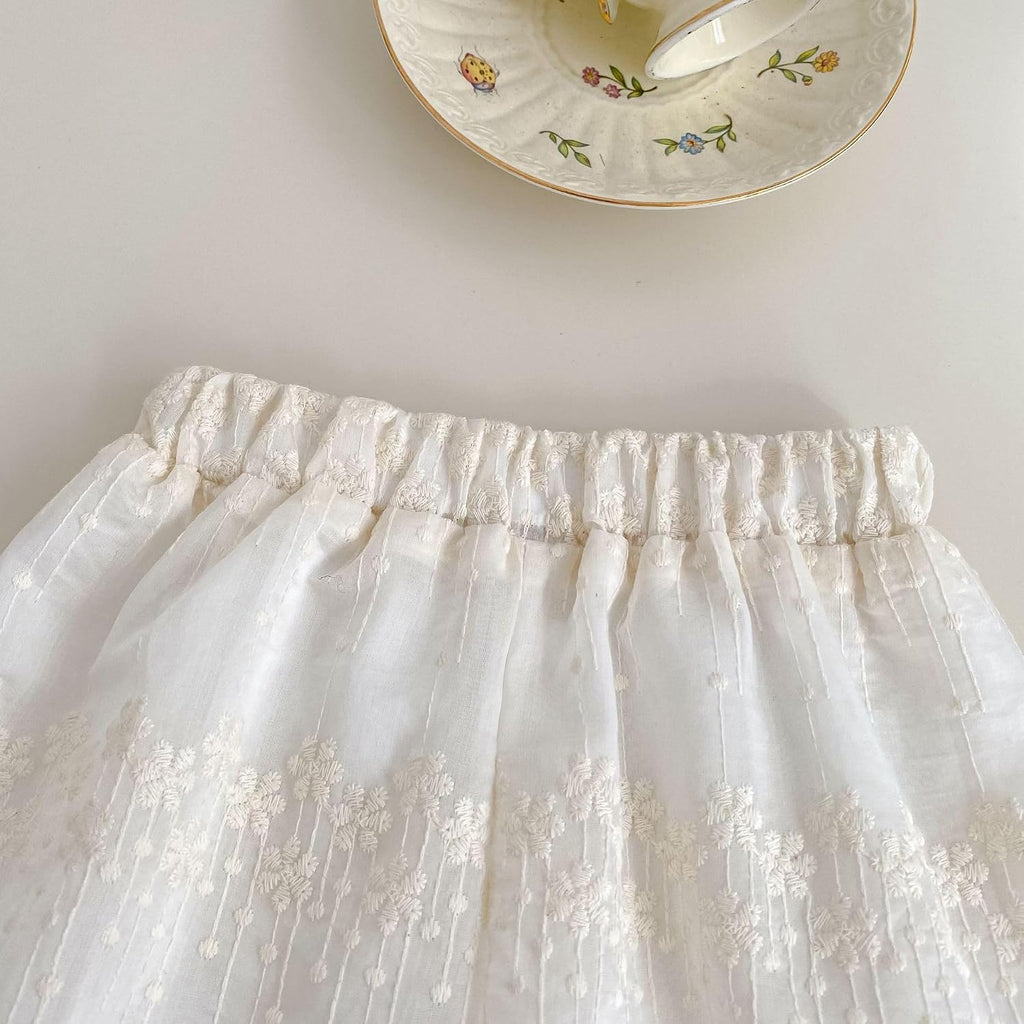 Toddler Baby Girl 2Pcs Lace Summer Outfit Sleeveless Ruffle Tops and Bloomer Shorts Set