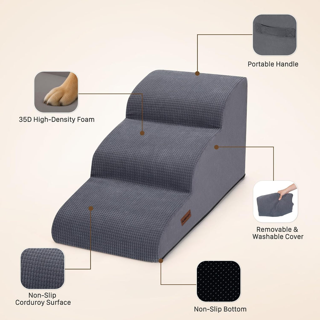Dog Ramp for Small & Medium Dogs, 16" H Pet Stairs for Couch & Bed