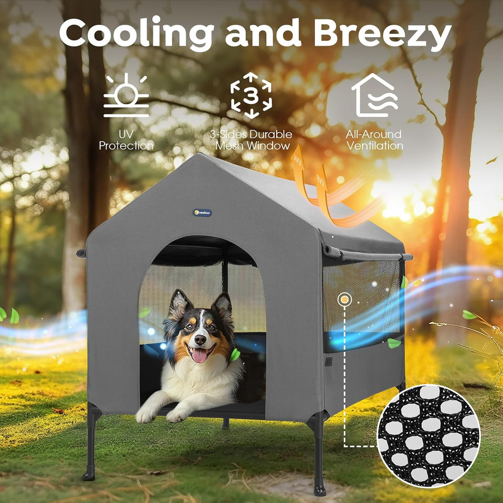 41" Dog House, 2-in-1 Large Dog House Outdoor Indoor Weatherproof