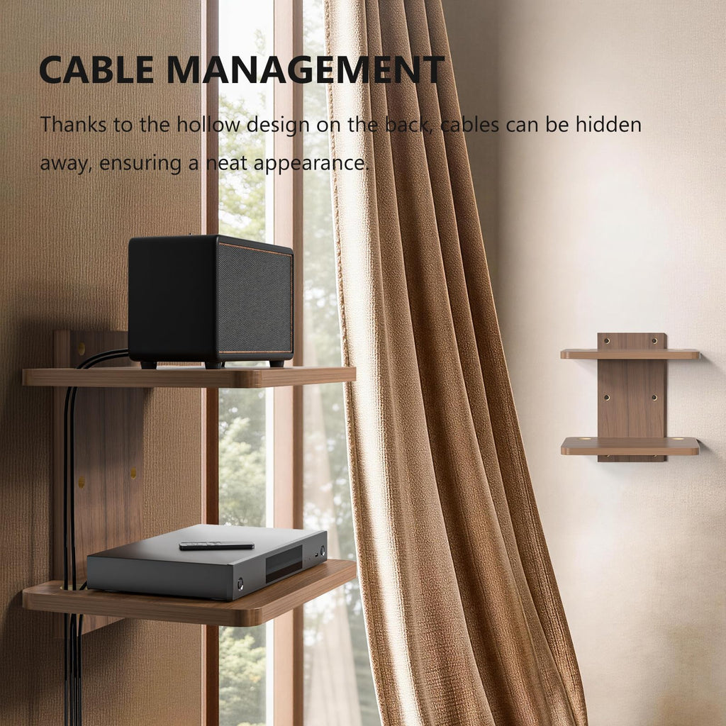 2 Tier Floating TV Wall Shelf for Projector, DVD Player