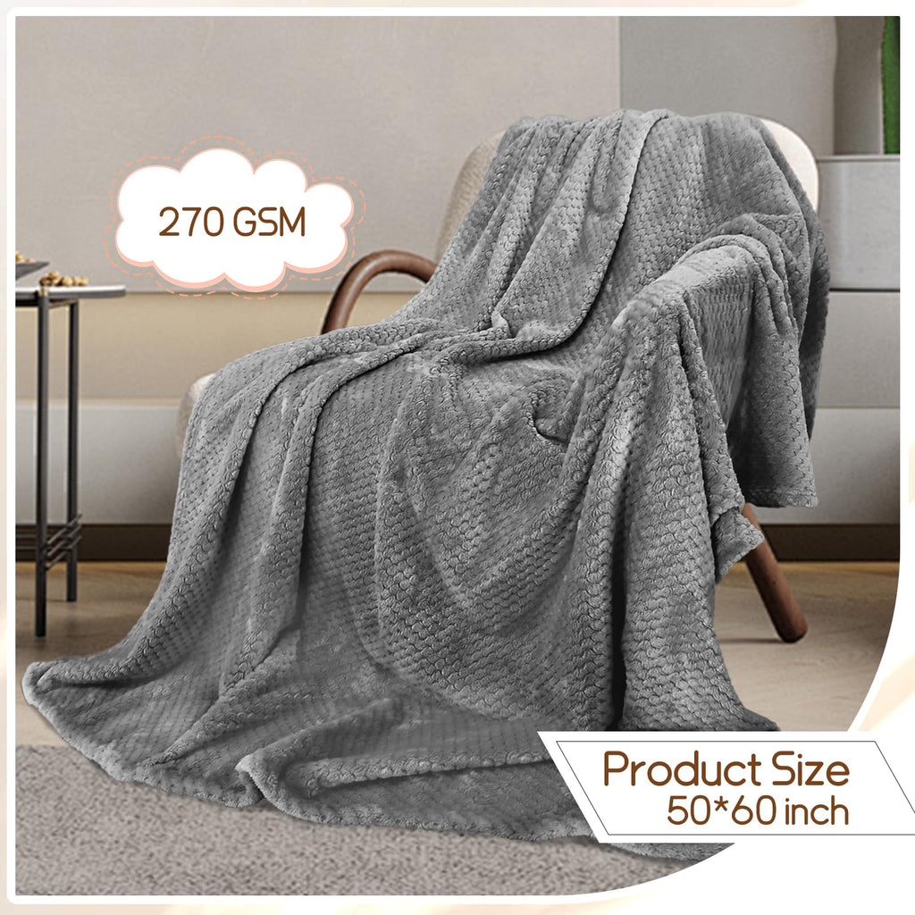12 Pack Fleece Throw Blankets 50x60 in - Oeko-Tex Certified 100%, 270 GSM Ultra Soft Plush Flannel for Bed, Couch and