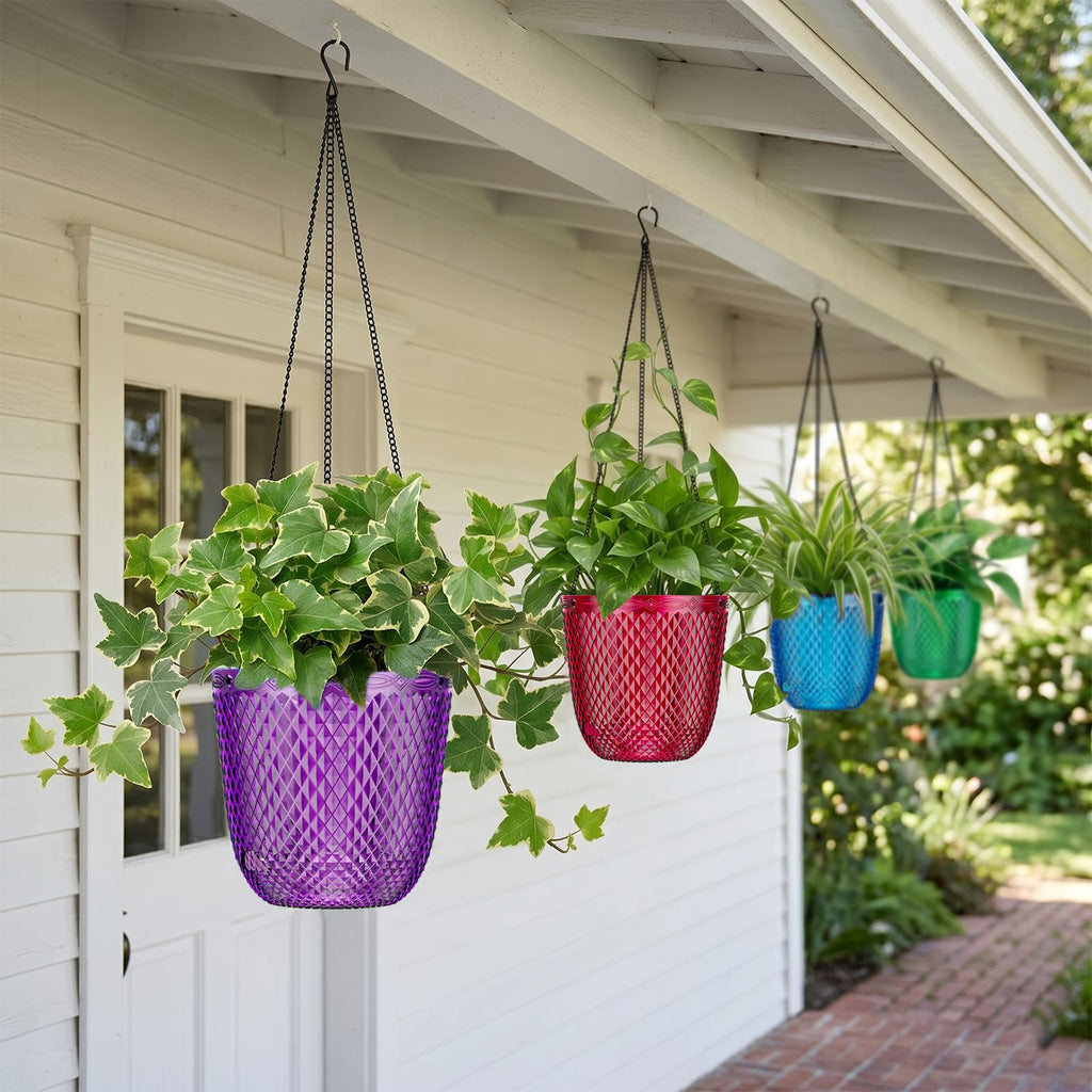 Hanging Planters for Indoor Plants, 2-Pack, 5.7 Inch, Purple