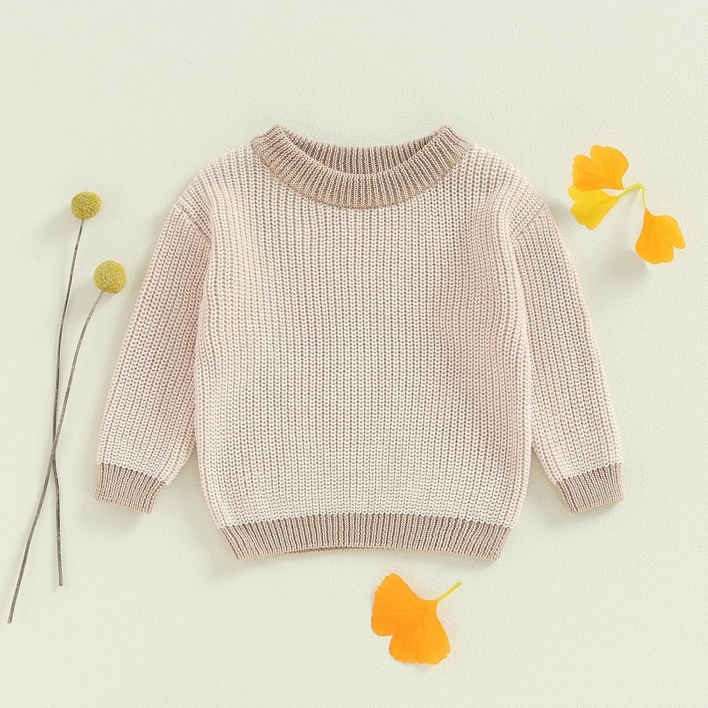Infant Toddler Baby Girl Boy Knit Sweater Crewneck Chunky Sweatshirt