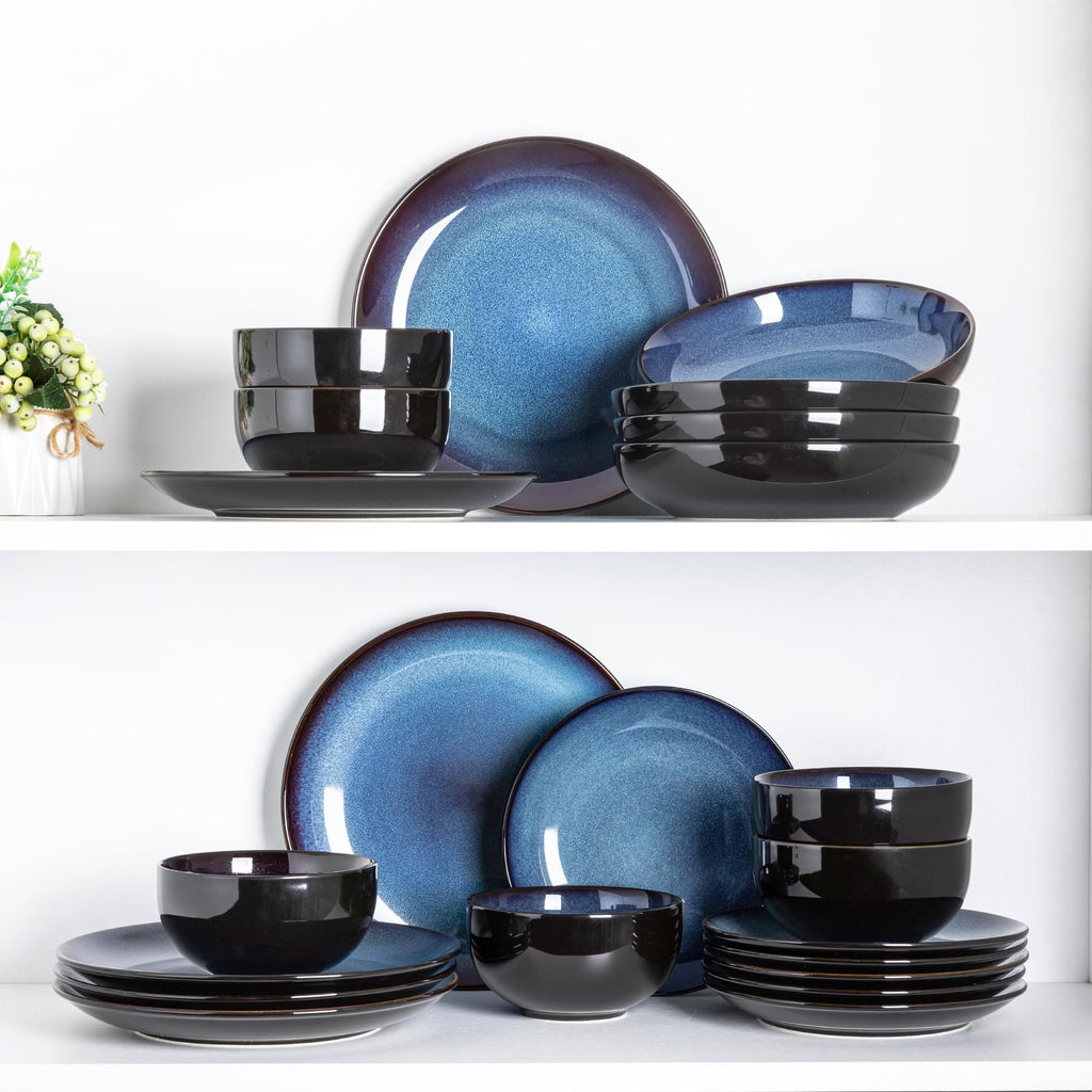 Ceramic Dinnerware Sets for 8,24Pcs Porcelain Plates and Bowls Set