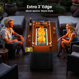 43-Inch Rectangular Propane Fire Pit with 60,000 BTU Output, Fire Pit Table Premium Gas for Outside Patio with 304 Stainless Steel H-Burner, Glass - Image 7