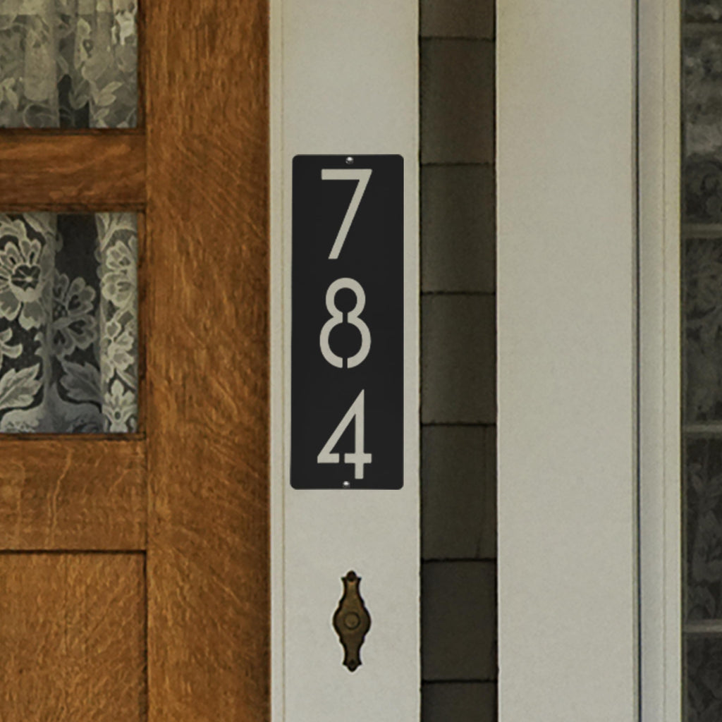 Cider House Rectangular Address Plaques - Vertical Custom Metal House Number Sign for Outside, Modern Home Address