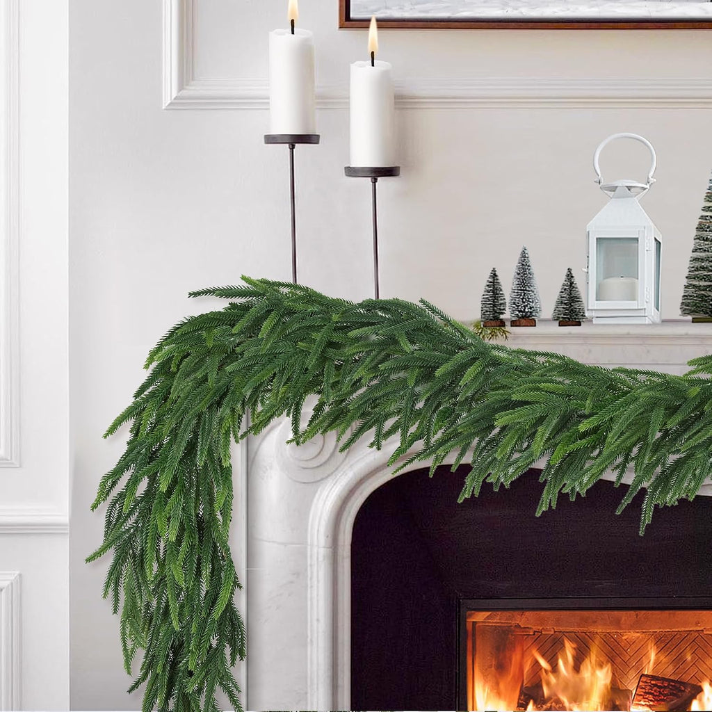 Realistic Thick and Lush Christmas Garland for Mantle Christmas Decorations Indoor 16FT Real Touch Artificial Pine