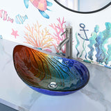 Aquaterior Tempered Glass Bathroom Vessel Sink Waterdrop Artistic Vanity Above Counter Top Mount Basin Victorian Era