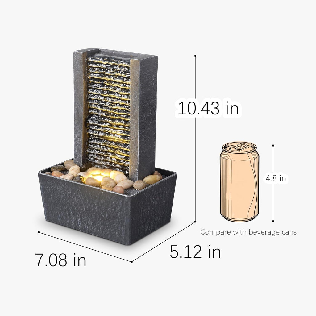 House Decorative Indoor Fountain Meditation Gurgling Water Fountain,Women Gift for Mom, Decor with Led