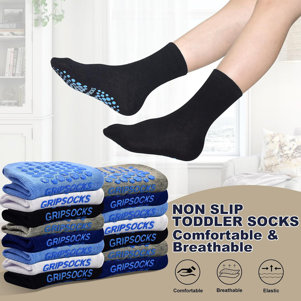 15 Pairs Toddler Socks, Kids Gripper Non Slip Toddlers Boy Girls Anti Skid Socks