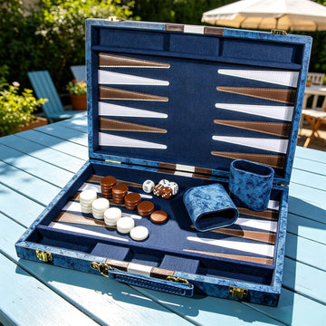 Backgammon Set for Adults, Travel Strategy Board Game Set with Leather Case