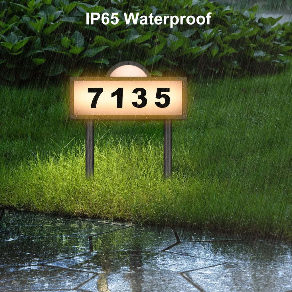 LED Solar Address Sign, Address Numbers for Yard with 2 Colors