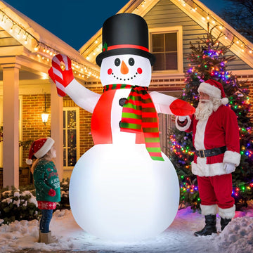 8 FT Christmas Inflatables Yard Decorations Snowman Outdoor, Giant Christmas Blow Ups Outdoor Decor Waterproof with