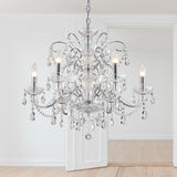 6-Lights Crystal Chandelier Crystals Raindrop Chandelier,Modern Crystal Pendant Light Fixture Modern Chandelier for Bedroom,Living Room,Dining Room,H22 X D24,Chain Adjustable A100-B07DPLPN3J