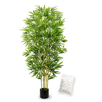 Bamboo Tree Artificial 5FT Fake Tree in Black Pot Decor