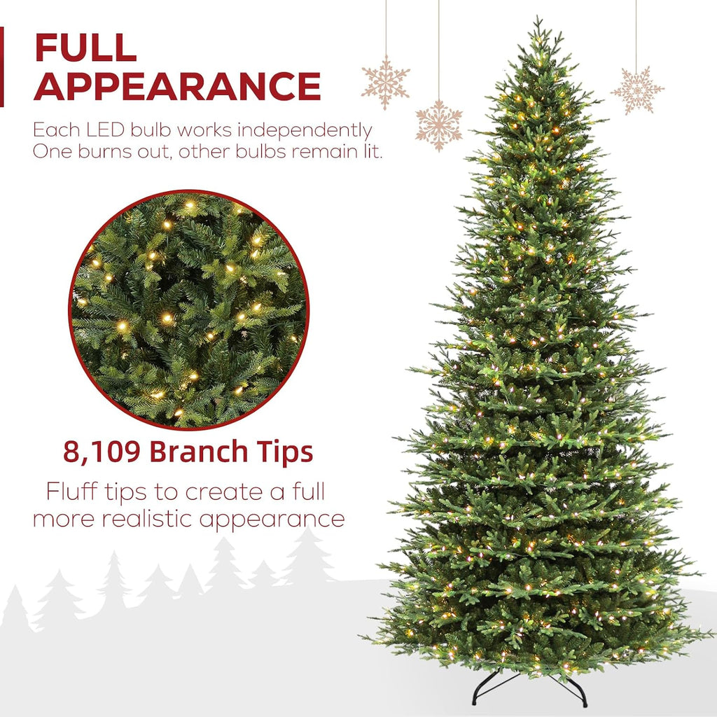 Prelit Artificial Christmas Tree with 850 Warm White LEDs