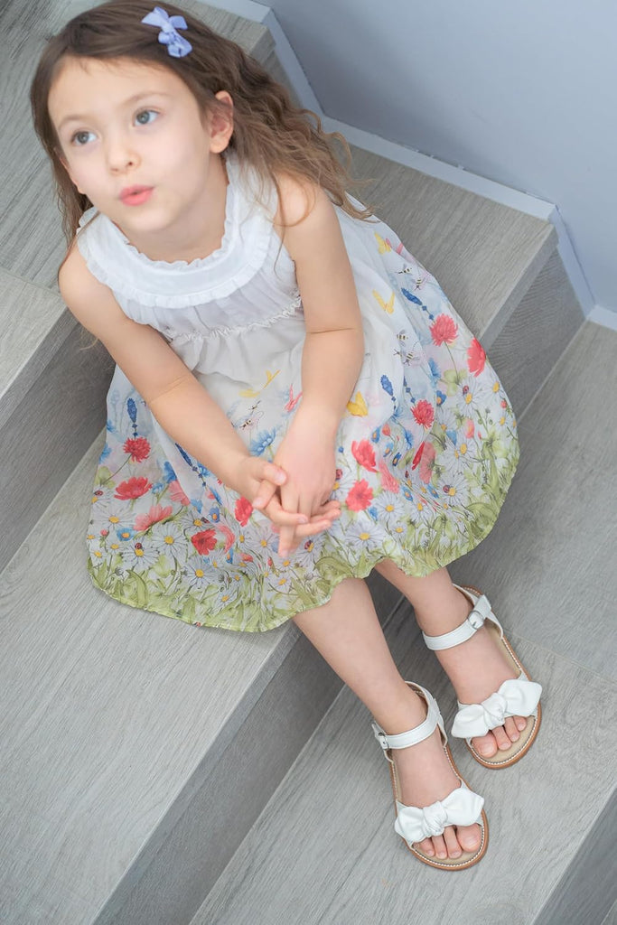 Toddler Girls Sandals Wedding Flower Girl Dress Shoes Open Toe Flats