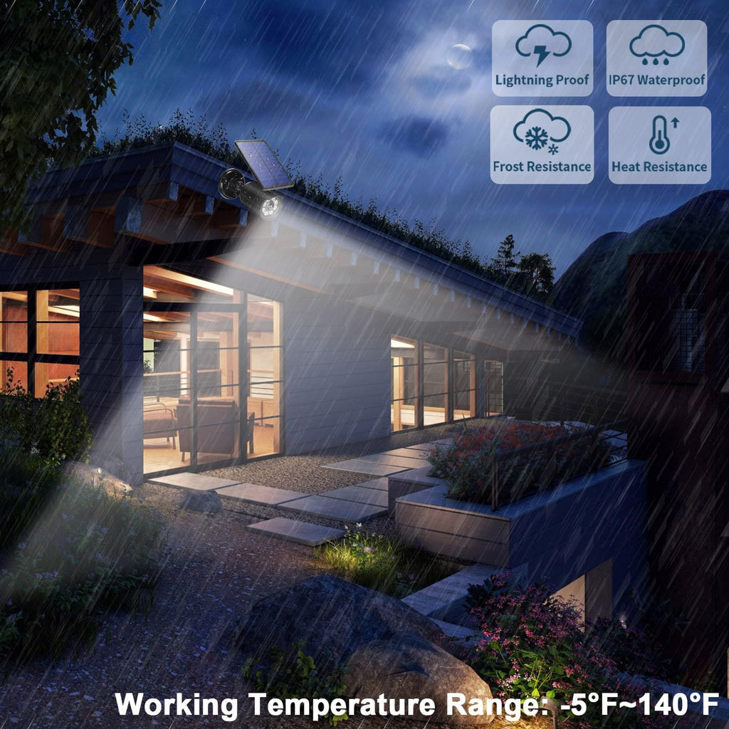 Solar Lights Outdoor Motion Sensor Flood Lights IP67 Waterproof Security Spot Lights for Yard Garden Patio 2