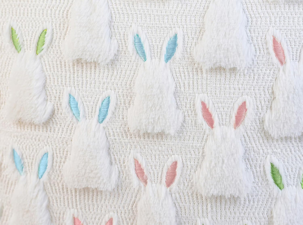 18" x 18" Pillow Covers, Easter Decorations Cute Soft Plush Bunny Throw Pillow, Spring Farmhouse Decorations - Set of 2