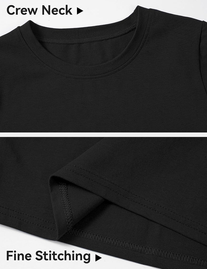 4 Pack Boys Shirts Short Sleeve Cotton T-Shirts Kids Plain Basic Top