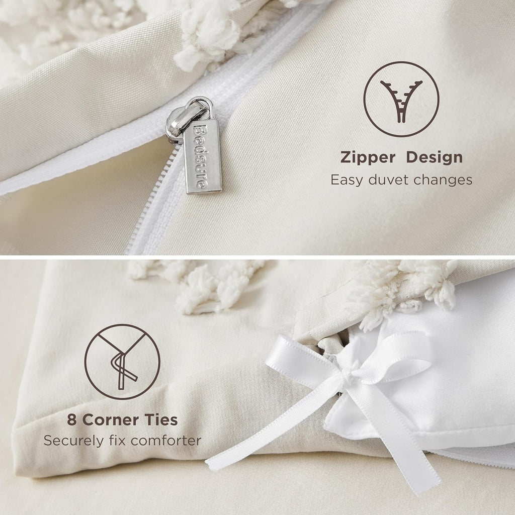 Boho Duvet Cover Queen, Soft & Comfortable Elegant Design Boho Bedding for Decoration, Machine Washable Comforter