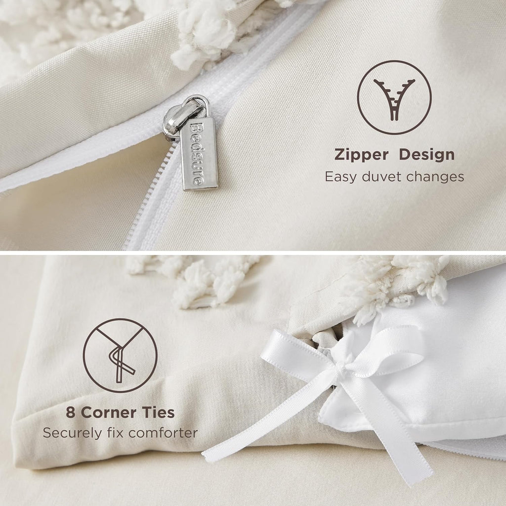 Boho Duvet Cover King, Soft & Comfortable Elegant Design Boho Bedding for Decoration, Machine Washable Comforter