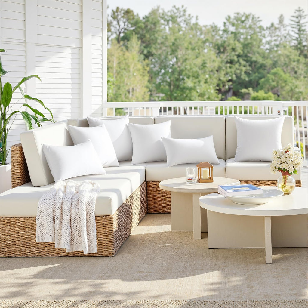 18x18 Outdoor Pillows,Set of 2 Throw Pillows Waterproof,Soft Support Throw Inserts Decorative Water Resistant