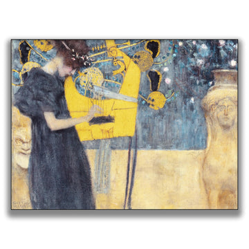 Gustav Klimt Canvas Wall Art Musik Poster - World Classic Famous Painting Printing Retro Classical Room Aesthetic