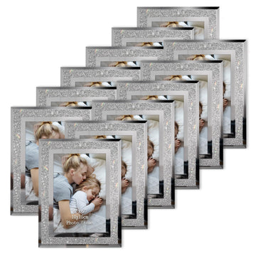 12 Pack 4x6 Picture Frame, Sparkle Glass Photo Frames 4 by 6 for Tabletop, Horizontally or Vertically